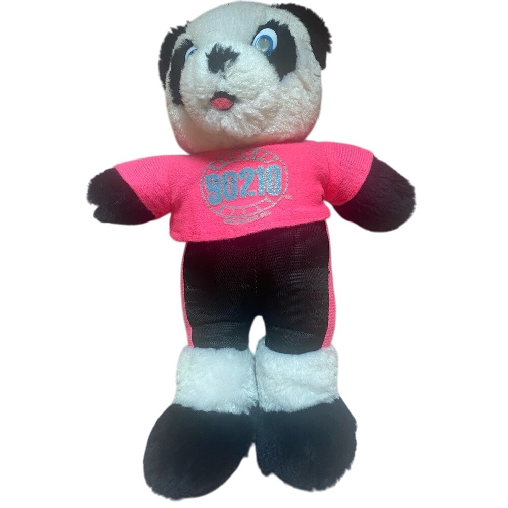 Vintage Beverly Hills 90210 TV Show Panda Teddy Stuffed Bear Plush Pink Shirt